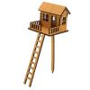 DRESSOOS Tiny Wooden Treehouse with Ladder for Bonsai and Fairy Gardens view 1