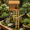 DRESSOOS Tiny Wooden Treehouse with Ladder for Bonsai and Fairy Gardens view 4