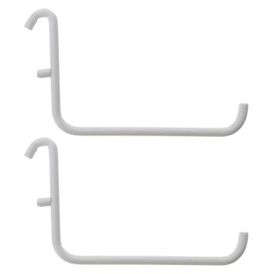 HOMOCONO 2-Piece White Iron Pegboard Hooks for Space-Saving Tool Storage and Retail Displays