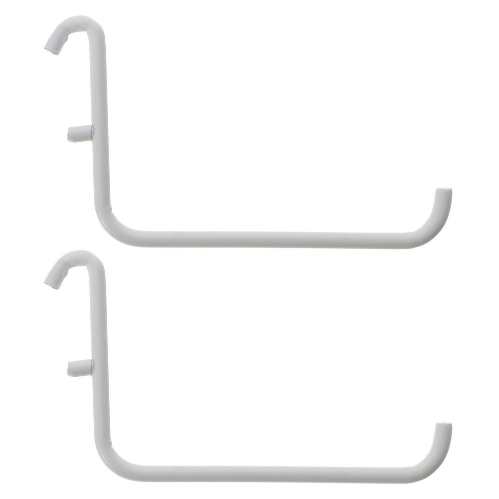 HOMOCONO 2-Piece White Iron Pegboard Hooks for Space-Saving Tool Storage and Retail Displays