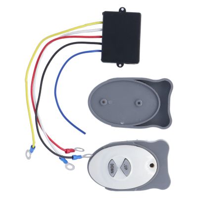 Wireless Winch Remote Control Switch, Durable Waterproof Receiver/Transmitter for Boat Anchoring, 2 Transmitters Included, Nylon