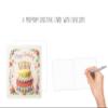 Edition Seidel Premium Square Birthday Greeting Card with Envelope, “Happy Birthday” for Woman, Girlfriend, or Mom, Birthday Cake and Flowers (GQ578 SW026) view 2