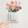 WheatThrive Switch Stickers, Removable, Waterproof, PVC, Rose Design, 2 Pack, Pink view 1