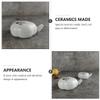 FRCOLOR 2-Piece Ceramic Water Dropper Set with Hand-Painted Plum Blossom Design for Calligraphy and Painting view 3