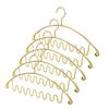 INOOMP 5-Pack Aluminum Alloy Scarf Hangers with Multiple Slots, Space-Saving Closet Organizer for Ties and Belts, Gold-Tone view 1