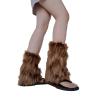 Tsophreniq Fuzzy Faux Fur Leg Warmers, Boot Cuffs, 1 Pair, Y2K view 4