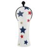 PU Leather Golf Club Headcover with Interchangeable Numbers for Drivers and Fairway Woods, Blue Red White Stars, Patriotic USA 4th of July view 2