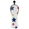 PU Leather Golf Club Headcover with Interchangeable Numbers for Drivers and Fairway Woods, Blue Red White Stars, Patriotic USA 4th of July view 3