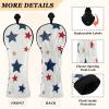 PU Leather Golf Club Headcover with Interchangeable Numbers for Drivers and Fairway Woods, Blue Red White Stars, Patriotic USA 4th of July view 4