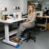 Sewing Machine Footrest | Ergonomic, Height-Adjustable Stainless Steel Stand with Foot Pedal Support view 2