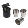 4-Pack Stainless Steel Shot Glasses with Leather Case view 1