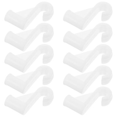 KHBUAB Closet Rod Holders, White Plastic, 10-Pack