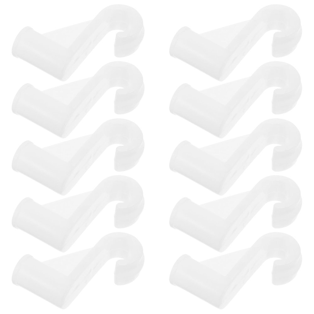 KHBUAB Closet Rod Holders, White Plastic, 10-Pack