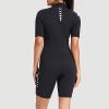 Women's Short-Sleeve Blouse Slim-Fit T-Shirt Neoprene Short Wetsuit with Zipper Top Full-Body Wetsuit Tunic Surfing Diving Tees view 3