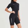Women's Short-Sleeve Blouse Slim-Fit T-Shirt Neoprene Short Wetsuit with Zipper Top Full-Body Wetsuit Tunic Surfing Diving Tees view 4