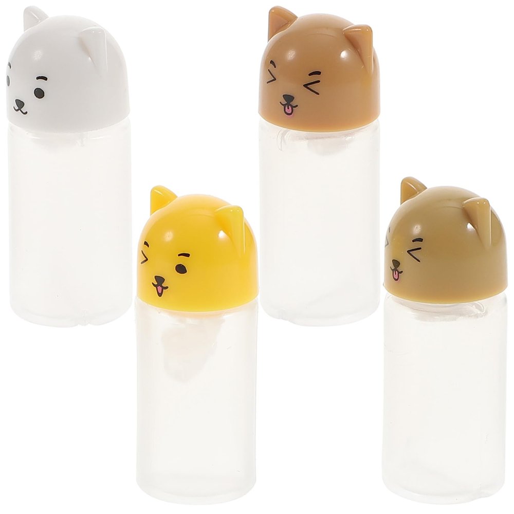 CAXUSD Mini Sauce Bottles 4-Pack with Cartoon Design
