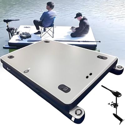 Generic Inflatable Fishing Dock, 200 kg Capacity, 30 cm Thick PVC Pontoon with Motor Mount, Non-Slip EVA Deck for Lake Camping & Water Sports, Quick-Setup Portable Platform
