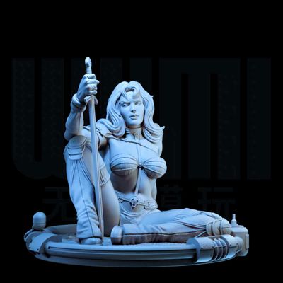 Bhowsa 1/24 Sci-Fi Agent Warrior Resin Model Kit, Unpainted and Unassembled