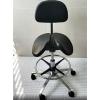 Height-Adjustable Saddle Stool with Backrest, Swivel Seat and Casters view 1