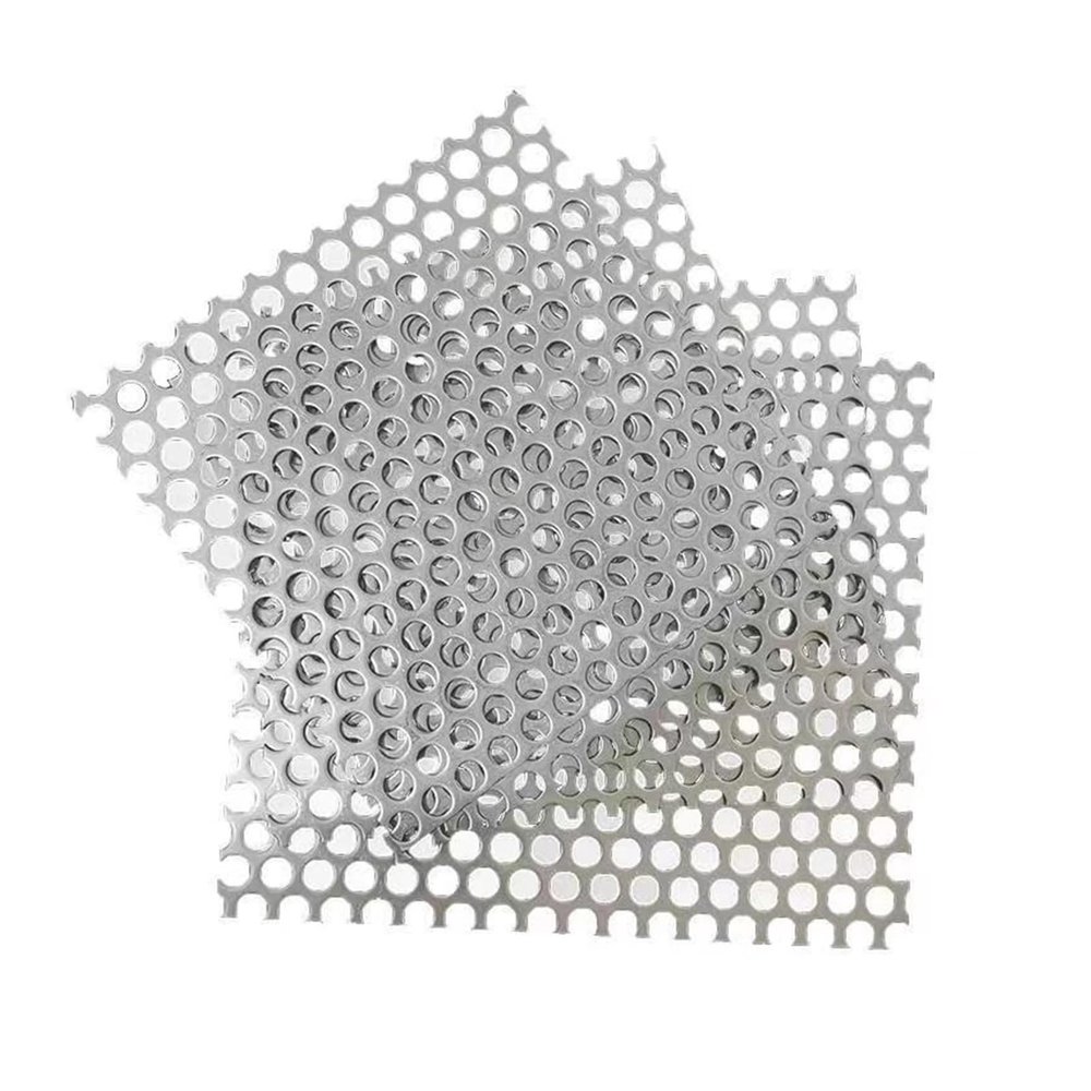 PULaif 304 Stainless Steel Perforated Sheet, Silver, Multiple Sizes, 6 mm Mesh, 20 x 20 cm