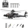 C170 AH-64D RC Helicopter, 1:48 Scale, One-Button Reverse Flight, 6-Channel Flybarless Brushless Helicopter with Optical Flow and TOF Altitude Hold, Dark Gray / 4 Batteries view 1