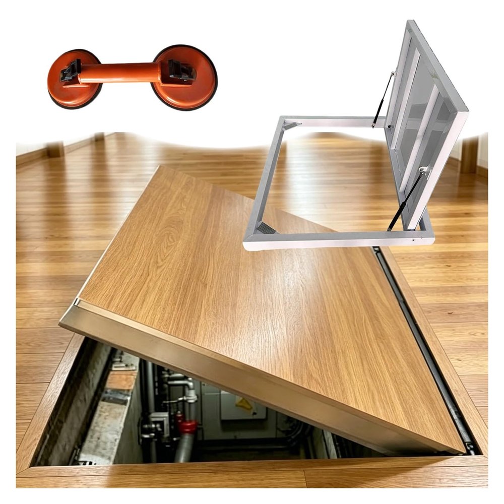 Concealed Floor Access Door for Crawl Spaces, White, 54 x 30 in