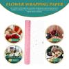 TINEASUR 2-Roll Pink Shiny Floral Net Gift-Wrapping Fabric view 3