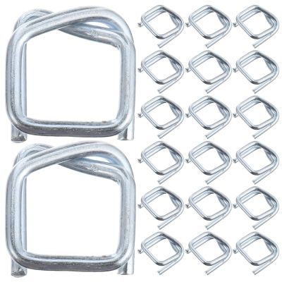 SHINEOFI 40-Piece 19 mm Galvanized Metal Strapping Buckles for Heavy Loads, Silver