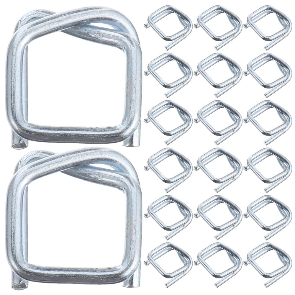 SHINEOFI 40-Piece 19 mm Galvanized Metal Strapping Buckles for Heavy Loads, Silver