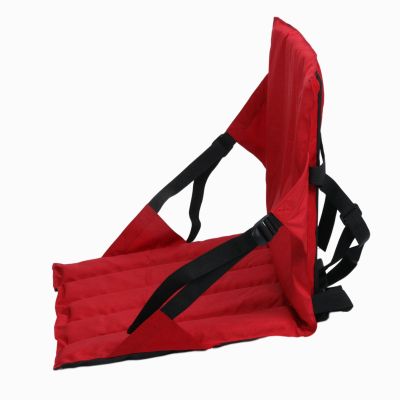 KQFCAZRE Folding Kayak Seat Cushion with Backrest, Mesh Pocket and Adjustable Straps, EVA Padding, Red