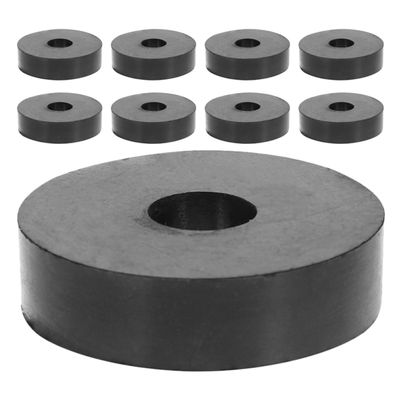 Toyvian 8-Piece Rubber Isolators for Air Conditioners and Machines, Round Black Rubber Discs