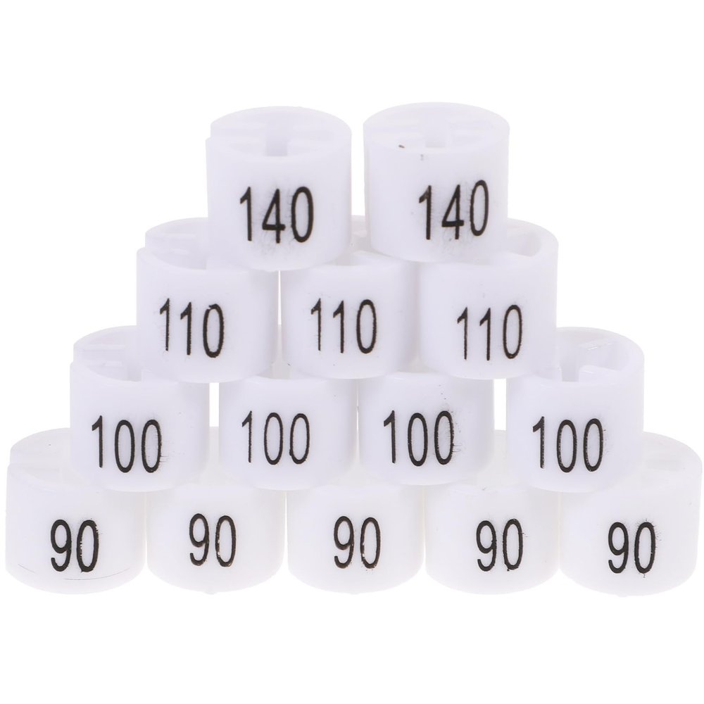 Size Labels for Plastic Clothes Hangers, 100 Pieces, Sizes 80–170