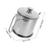 SILENRADAWN Stainless Steel Oil Can with Strainer, 1.8 L view 2