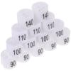 LALADEFIEE 100 White Plastic Size Markers with 4 Teeth for Clothes Hangers, Sizes 80–170 view 1