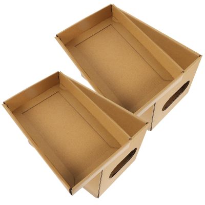 Tofficu Paper Storage Boxes, Large Capacity, 2-Pack with Lids