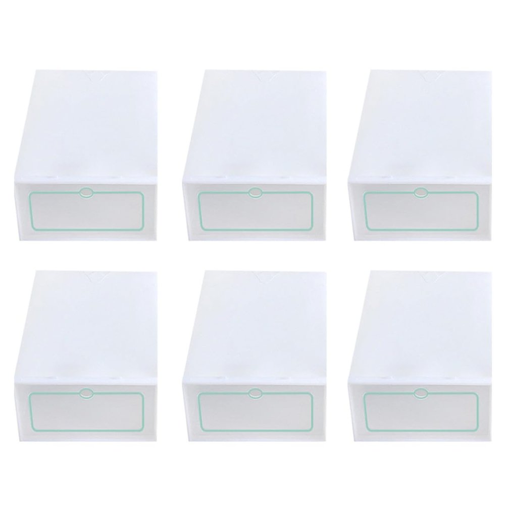 Healeved Christmas Party Transparent Plastic Shoe Box, White