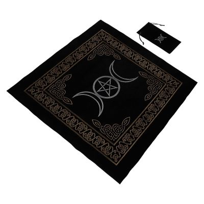 Velvet Tarot Card Storage Bag, Portable, Black