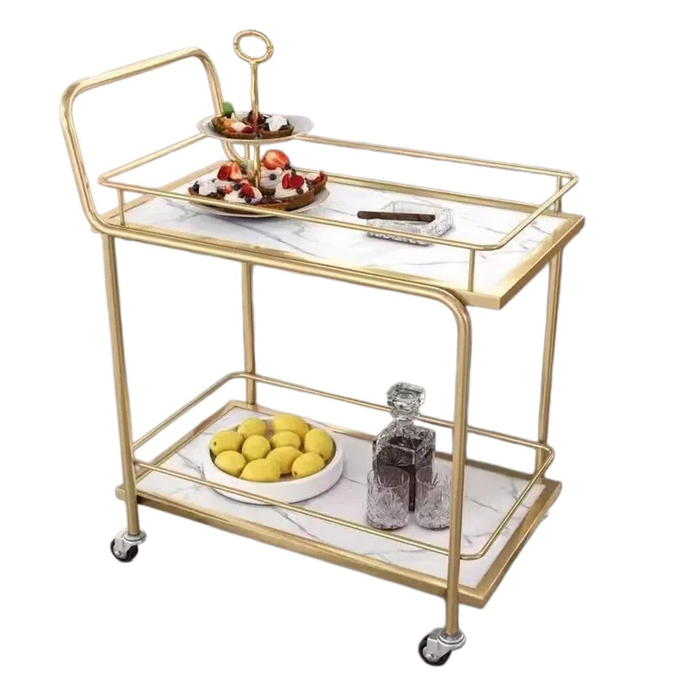 NexaGeniX 2-Tier Rolling Storage Cart, Mobile Beverage and Food Cart