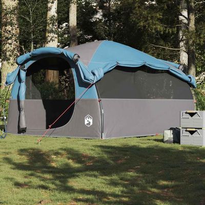 zylophax Tunnel Family Tent for 6, Blue, Waterproof, E-Port, 2 Sleeping Cabins, 564 x 260 x 185 cm