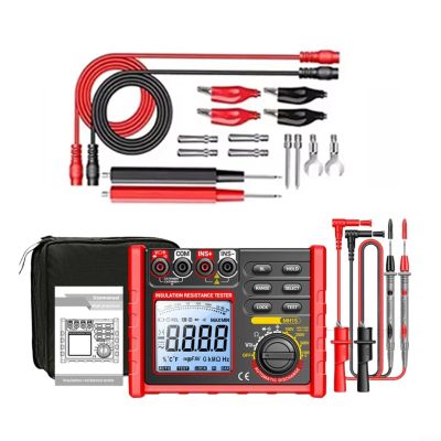 MH15 Digital Insulation Resistance Tester, 100/250/500/1000 V, Megohmmeter with Large LCD and Backlight