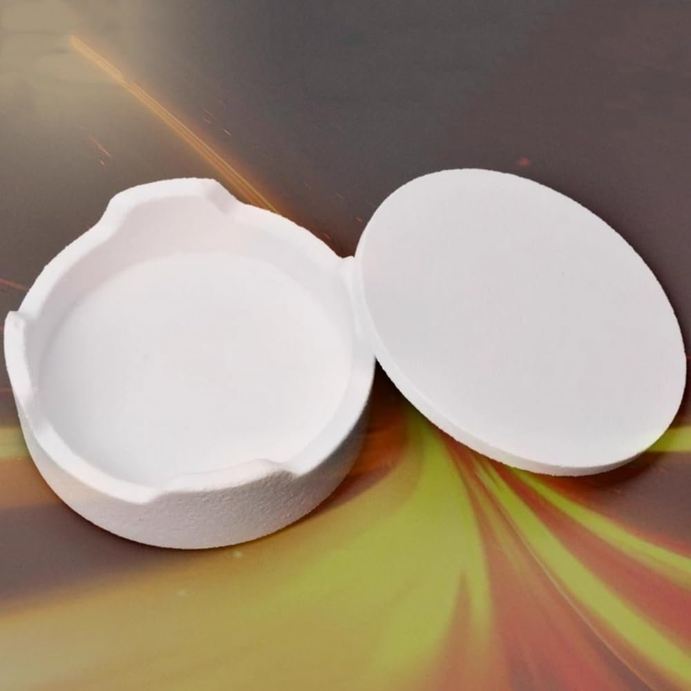 Zirconia Sintering Tray Plate, Round Sintering Disc, Crucible Cover Set for High-Temperature Applications, 1 Pc. (95 x 35 mm, Without Lid)