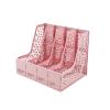 Desktop File Frame Organizer, File Rack and Storage Basket for Office Desk or Bookshelf, Pink view 1