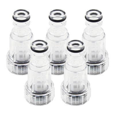 Risveglio Transparent Water Inlet Filter for Washing Machine, 11 mm Plastic Replacement with Visual Inspection Design, Easy-Clean Garden Accessory, 5 pcs