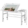 Jaxenor Drafting Table with Adjustable 0–60° Top, 120 x 60 x 77–100 cm, White view 2