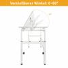 Jaxenor Drafting Table with Adjustable 0–60° Top, 120 x 60 x 77–100 cm, White view 3