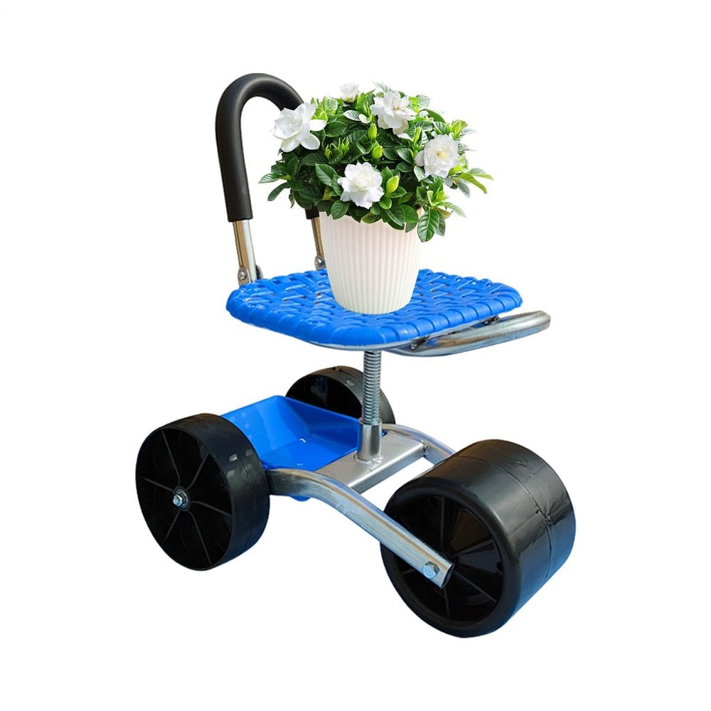 shpuuyy Height-Adjustable Garden Cart with Seat