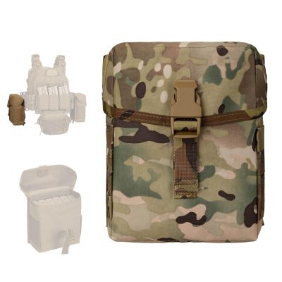 MOLLE Modular Tactical Pouch, 8.7 x 7 x 3.5 in, with Quick-Release Buckle, Holds up to 6 Magazines, Phones and Tactical Accessories (MC)