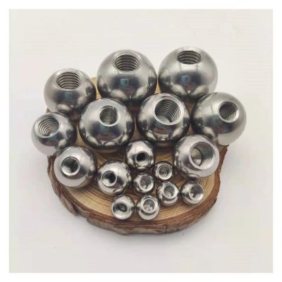 Stainless Steel Drilled Ball, 1 Piece, M12, 18 mm, Female Blind Thread, Half-Hole