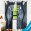 Blackout Curtains H 230 x W 117 cm, 2 Panels – Space Video Game Design, Gray-Blue view 2
