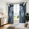 Blackout Curtains H 230 x W 117 cm, 2 Panels – Space Video Game Design, Gray-Blue view 4